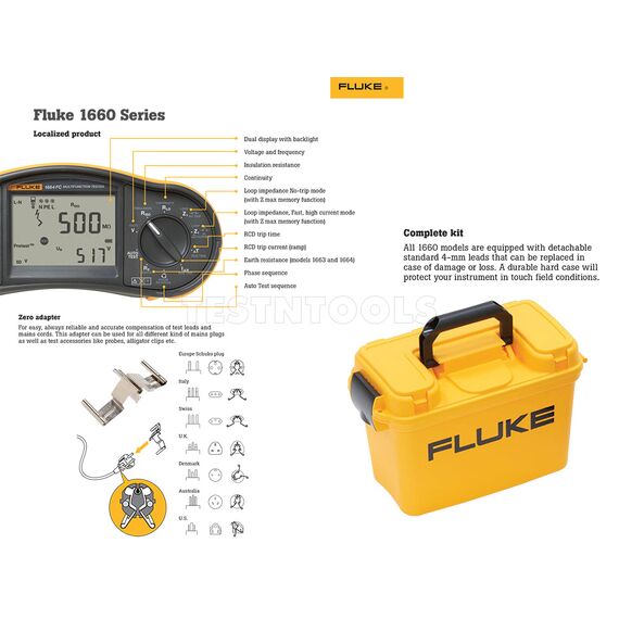 FLUKE 1663 MULTIFUNCTION INSTALLATION TESTER, 4 FLUKE 1663 MULTIFUNCTION INSTALLATION TESTER