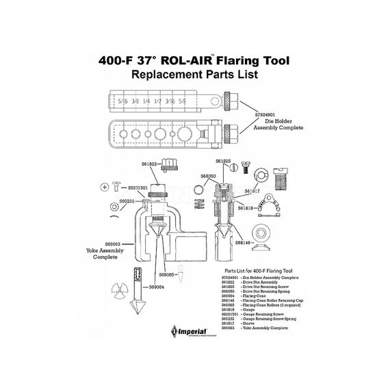 IMPERIAL FLARING TOOL SET 3/16" - 5/8"IMP-400F