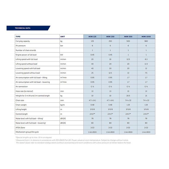 JDN MINI AIR HOIST 500KG JDN500