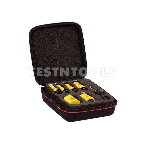 STARRETT ELECTRICIANS ULTI-MATE RAPID RELEASE BI-METAL HOLESAW KIT FAST CUT 6 PIECE 16-51MM