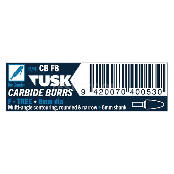 TUSK CARBIDE BURR 8MM X 6MM TREE CBF8