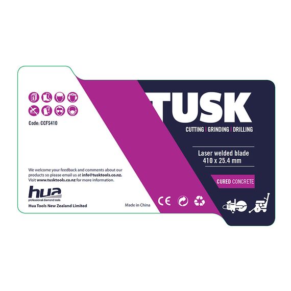 TUSK CURED CONCRETE FLOOR SAW BLADE 410MM CCFS410