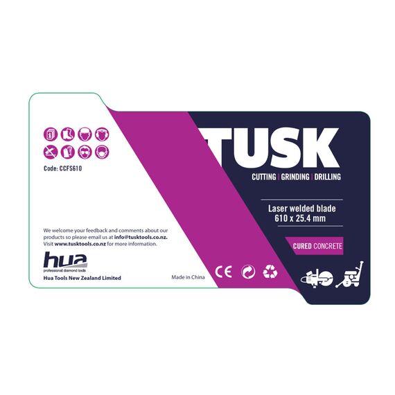 TUSK CURED CONCRETE FLOOR SAW BLADE 610MM CCFS610