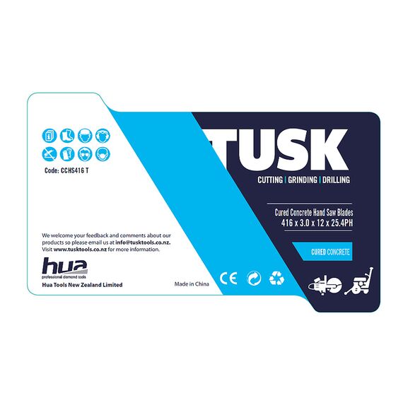 TUSK CURED CONCRETE HAND SAW BLADE 416MM TURBO CCHS416T