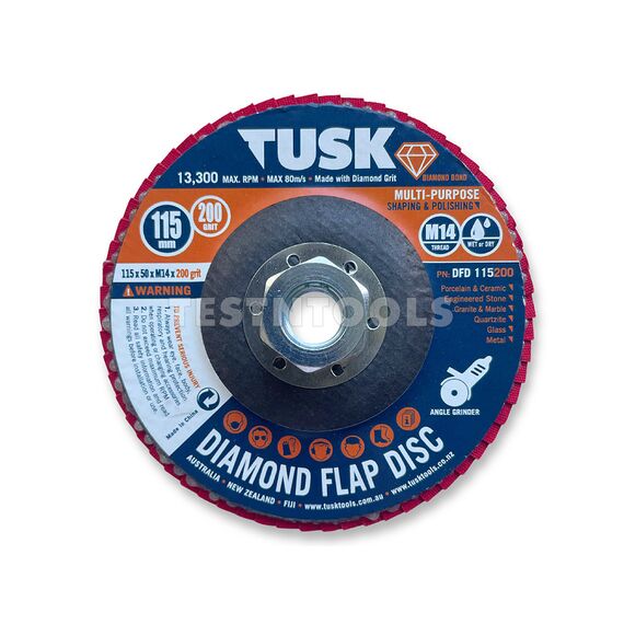 TUSK DIAMOND FLAP DISC 115MM 400 GRIT DFD115400, 2 TUSK DIAMOND FLAP DISC 115MM 400 GRIT DFD115400
