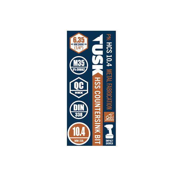 TUSK HSS COUNTERSINK 10.4MM HCS10.4