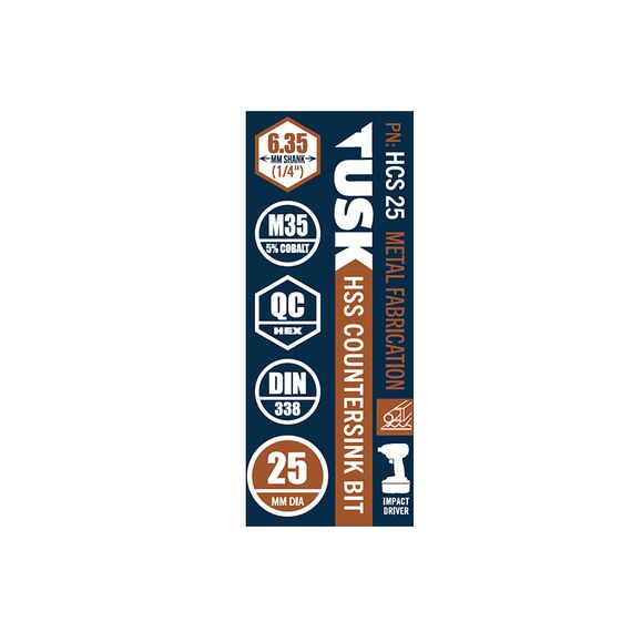 TUSK HSS COUNTERSINK 25MM HCS25