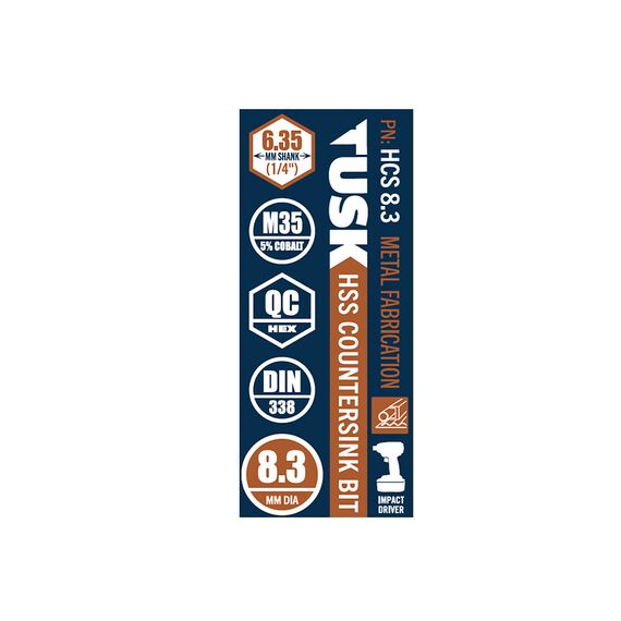 TUSK HSS COUNTERSINK 8.3MM HCS8.3