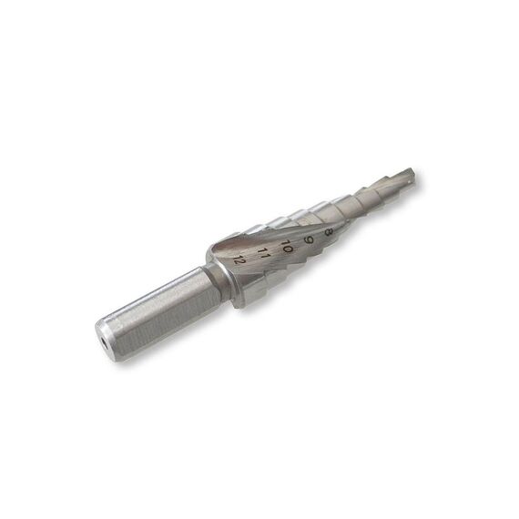 TUSK HSS STEP DRILL BIT 4MM - 12MM STRAIGHT SHANK HSD12S