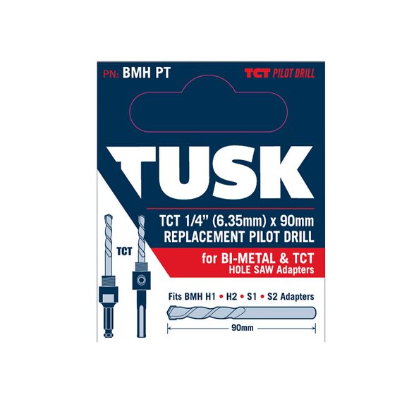 TUSK TCT PILOT DRILL 90MM X 1/4" BMHPT