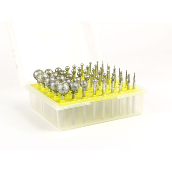 DESIC DIAMOND CARVING BURRS 50 PIECES 1-13MM BALL 120G, 4 DESIC DIAMOND CARVING BURRS 50 PIECES 1-13MM BALL 120G