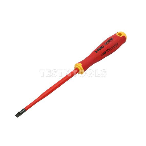 FELO 413 ERGONIC E-SLIM SCREWDRIVER INSULATED HARDENED TIP FLAT 5.5 X 1.0 X 125MM SCR-ES413-55
