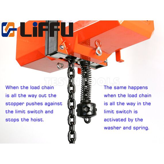LIFFU ELECTRIC CHAIN HOIST 230V 500KG CUSTOM CHAIN LENGTH