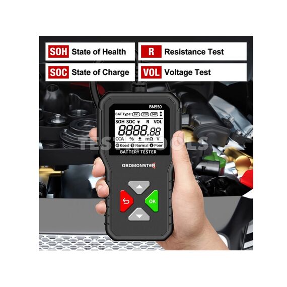 BM550 CAR BATTERY TESTER 6V 12V 24V