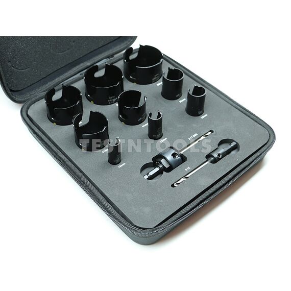 STARRETT MULTI PURPOSE TCT HOLESAW KIT FAST CUTTING 9 PIECE 19-68MM