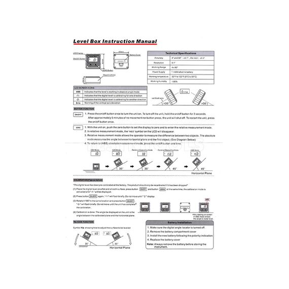 TOOLMASTER BEVEL BOX DIGITAL MINI ANGLE FINDER