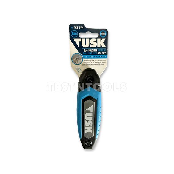 TUSK FOLDING HEX BALL END KEY SET 8 PIECE METRIC TKS8FH