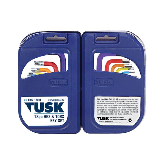 TUSK HEX & TORX KEY SET 18 PIECE TKS18HT, 2 TUSK HEX & TORX KEY SET 18 PIECE TKS18HT