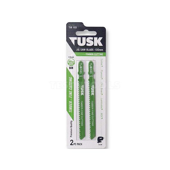 TUSK JIGSAW BLADE FOR TIMBER 100MM 10TPI 2 PIECE TJB103