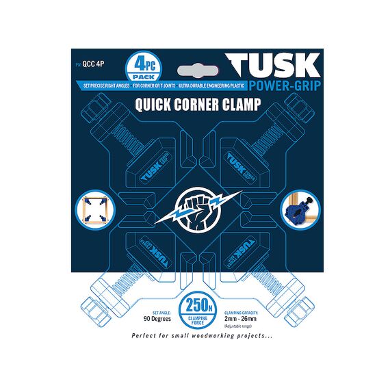 TUSK QUICK CORNER CLAMP 2MM - 26MM 4 PIECE QCC4P