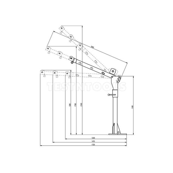 GARRICK UTE MOUNT SWIVEL CRANE HOIST 12VDC 800KG UTECRANE500
