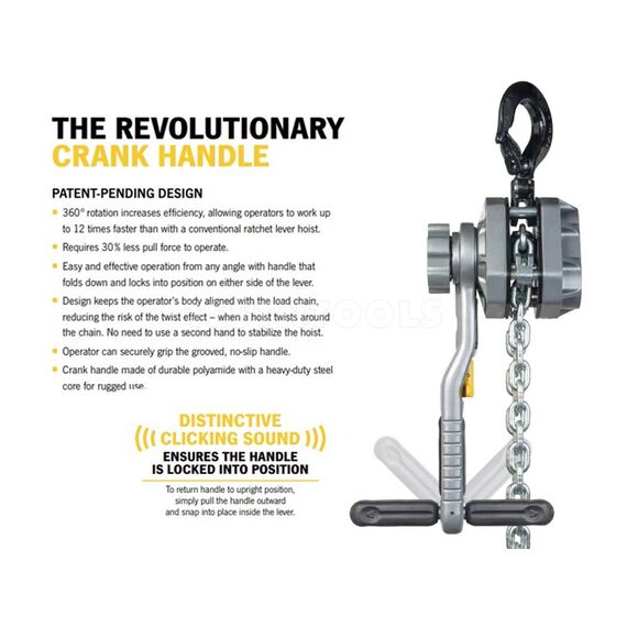 YALE ERGO 360 LEVER HOIST 1.5M 3.2 TON YLB332