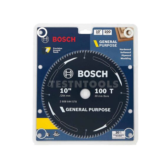 BOSCH CIRCULAR SAW BLADE GP FOR WOOD 254MM 10" 100T 2608644578, 2 BOSCH CIRCULAR SAW BLADE GP FOR WOOD 254MM 10" 100T 2608644578