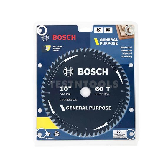BOSCH CIRCULAR SAW BLADE GP FOR WOOD 254MM 10" 60T 2608644576, 2 BOSCH CIRCULAR SAW BLADE GP FOR WOOD 254MM 10" 60T 2608644576