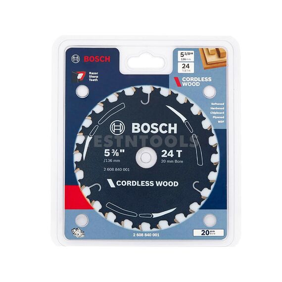 BOSCH CIRCULAR SAW BLADE FOR WOOD 140MM 2608840001, 2 BOSCH CIRCULAR SAW BLADE FOR WOOD 140MM 2608840001