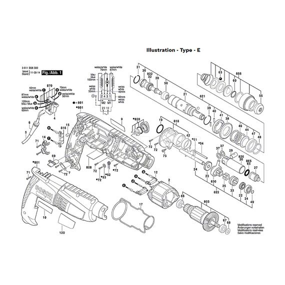 BOSCH GBH2-18RE SPARE PART NUMBER 803 - ARMATURE 240V 1619P01710