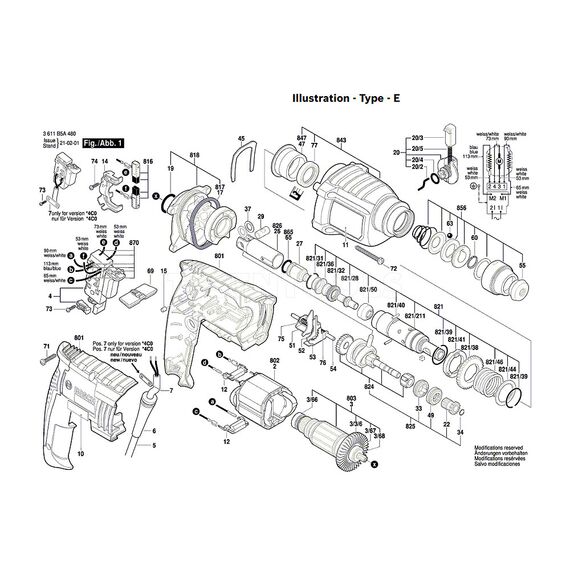 BOSCH GBH2-20DRE SPARE PART NUMBER 803 - ARMATURE 230V 1619P09818
