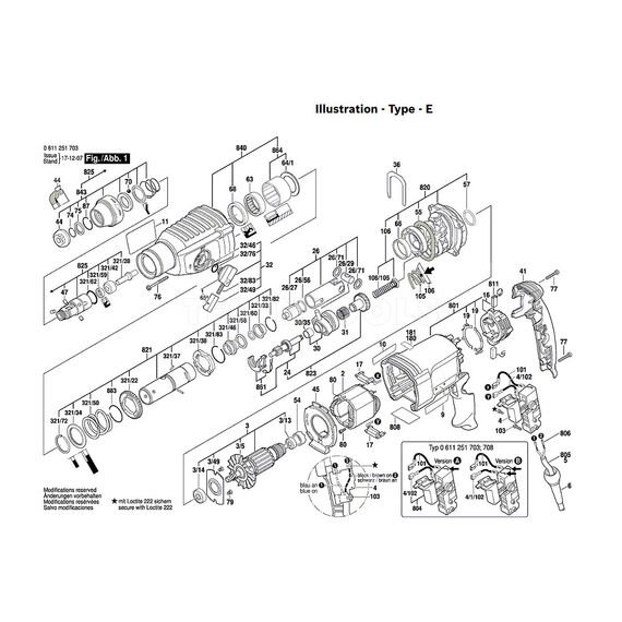 BOSCH GBH2-26RE SPARE PART NUMBER 3 - ARMATURE 1619P10005