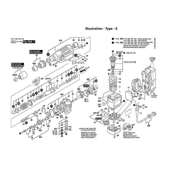 BOSCH GBH4DSC SPARE PART NUMBER 3 - ARMATURE WITH FAN 220-230V 1614010128