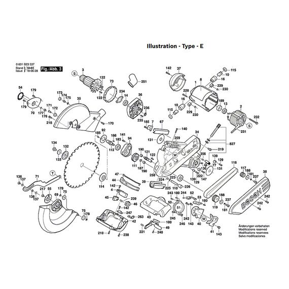 BOSCH GCM12SD SPARE PART NUMBER 51 - RIGHT COLLAR