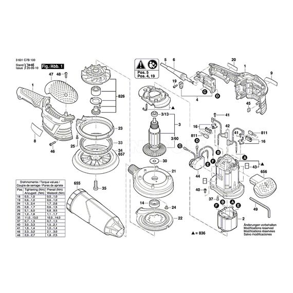 BOSCH GEX125-150AVE SPARE PART NUMBER 3 - ARMATURE 220-240V 2604011434