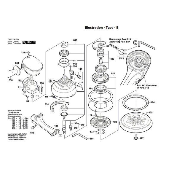 BOSCH GEX150TURBO SPARE PART NUMBER 821 - TOOTHED BELT WHEEL