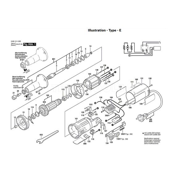 BOSCH GGS27L SPARE PART NUMBER 103 - ARMATURE 240V 2604010659