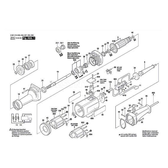 BOSCH GGS6 SPARE PART NUMBER 3 - ARMATURE 1619P13611