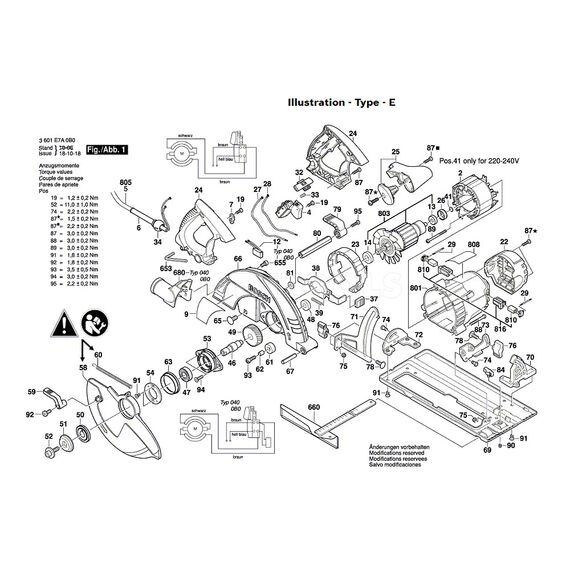BOSCH GKS235 SPARE PART NUMBER 803 - ARMATURE 230V 1619P01696