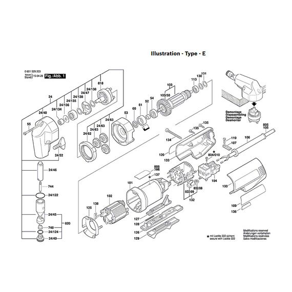 BOSCH GNA16 SPARE PART NUMBER 744 - NIBBLING PUNCH