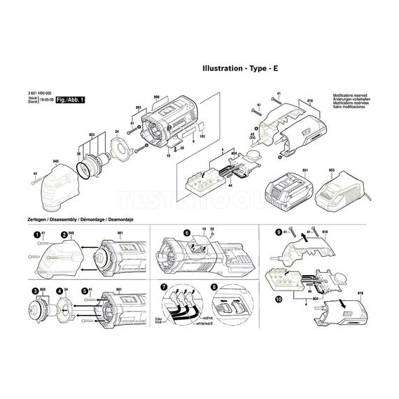BOSCH GOP18VEC SPARE PART NUMBER 803 - ARMATURE 2609199680