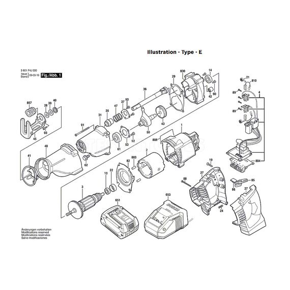 BOSCH GSA18V-LI SPARE PART NUMBER 3 - ARMATURE 18V 2610957808