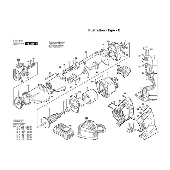 BOSCH GSA36V-LI SPARE PART NUMBER 3 - ARMATURE 2610944295