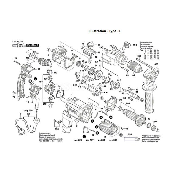 BOSCH GSB21-2RE SPARE PART NUMBER 803 - ARMATURE 230-240V 2604011401