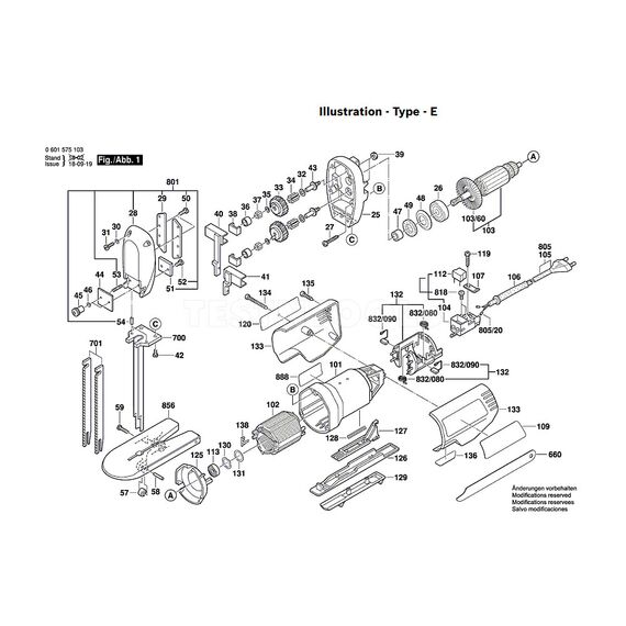 BOSCH GSG300 SPARE PART NUMBER 104 - SWITCH 2607200286