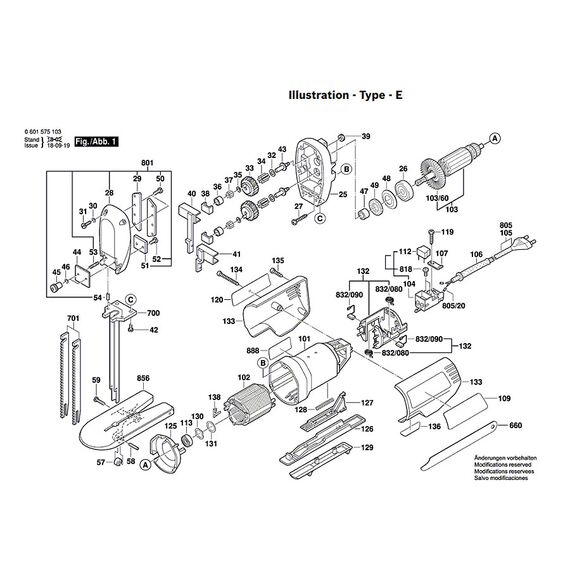 BOSCH GSG300 SPARE PART NUMBER 43 - BEARING BOLT 2603520010