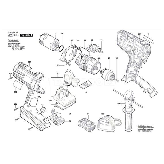 BOSCH GSR36VE2LI SPARE PART NUMBER 4 - ELECTRONIC MODULE 1607233511