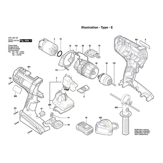 BOSCH GSR36VE2LI SPARE PART NUMBER 650 - AUXILIARY HANDLE