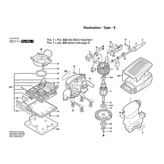 BOSCH GSS140A SPARE PART NUMBER 3 - ARMATURE 230V 1604010A29