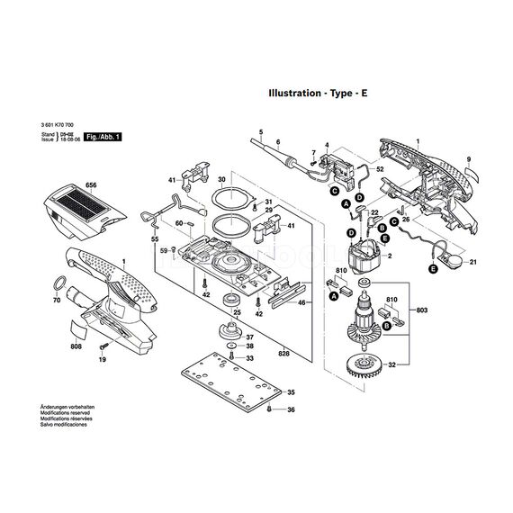BOSCH GSS23AE SPARE PART NUMBER 803 - ARMATURE WITH FAN 230-240V 2609199085